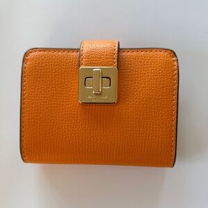 Kate Spade Orange Wallet with Gold Clasp